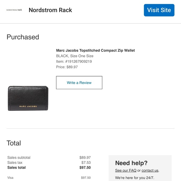 Marc Jacobs Topstitched Compact Zip Wallet - Picture 10 of 12